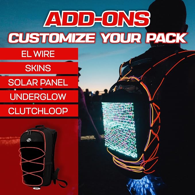 RAVERUNNER® Dino Festival Water Backpack - Dual Chamber Hydration - 3L Insulated Water Backpack for Raves, Festivals, Hiking, Running - Festival Hydration Pack for Hydration Backpack Rave