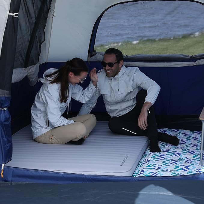 KingCamp Luxury 3D Insulated Double Self Inflating Camping Sleeping Pad, Portable Large Thick Self Inflatable Foam Air Mattress