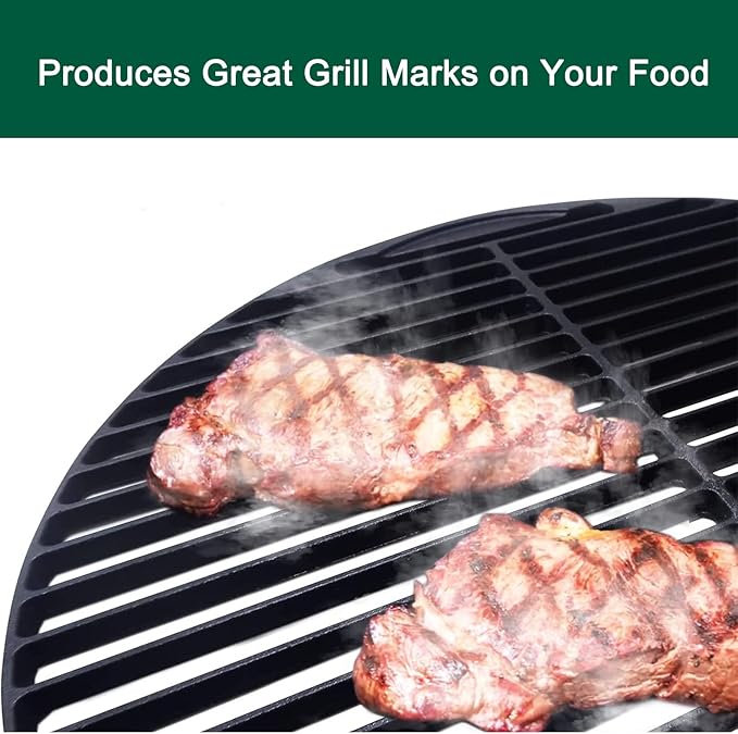 18 3/16" Round Cast Iron Cooking Grid for Large Big Green Egg Accessories, Grate Grids for Any 18" Kamado Grills Replacement Parts