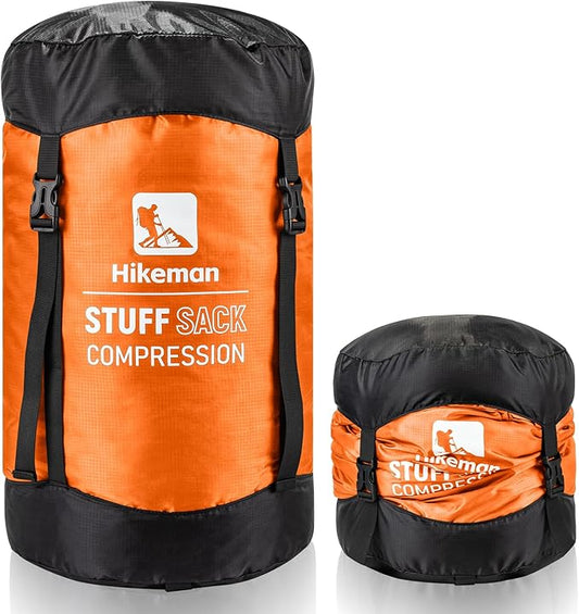 HIKEMAN Compression Sack, 50% More Storage! 12L/19L/32L/46L/53L Compression Stuff Sack, Water-Resistant & Ultralight Sleeping Bag Stuff Sack - Space Saving Gear for Camping, Hiking
