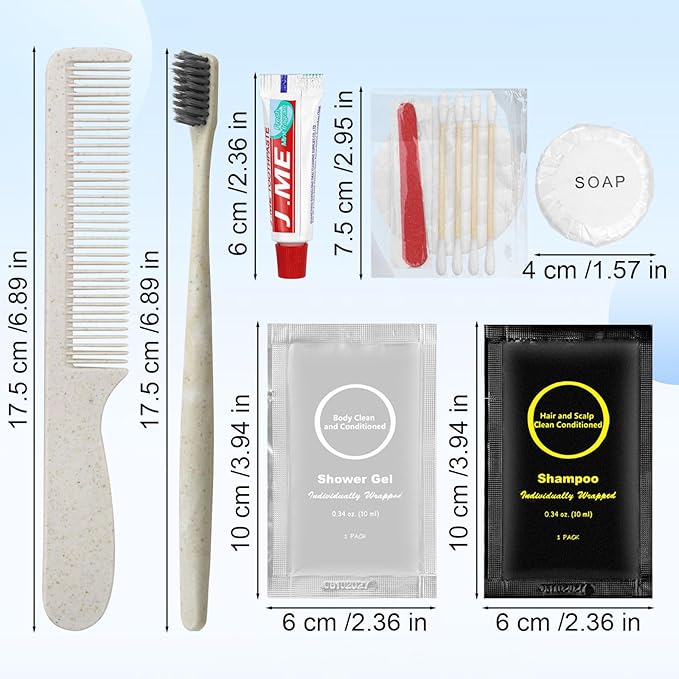 Toiletry Kits Homeless Personal Hygiene Kits for Homeless Care Package Supplies In Bulk, Disposable Travel Size Essential Women Men Toiletries Set for Hotel, Charity,Camping,Travel (60 Pack)