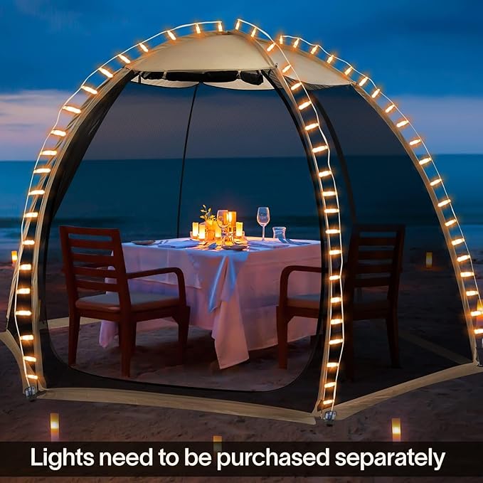 Alvantor Screen House Gazebo, 6-10-15 Person Pop Up Igloo Screened Canopy Tent with Mosquito Netting Sides, Instant UV Resistant Sun Shelter for Garden, Patio, Backyard