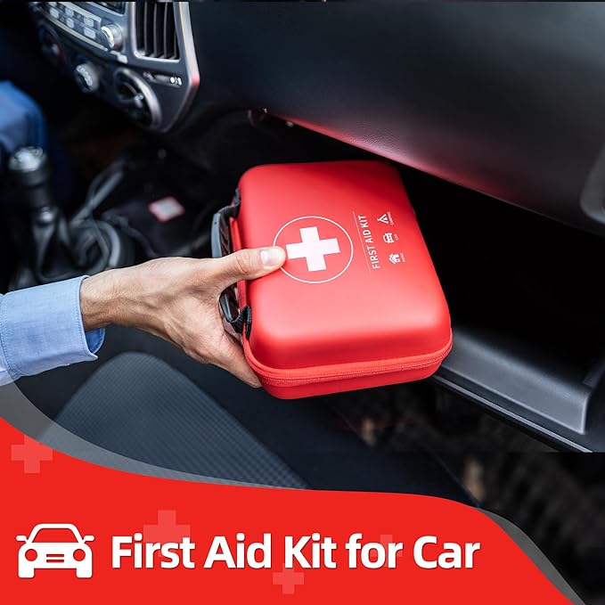 300pcs Professional First Aid Kit, Travel Trauma Emergency Kit with Basic First Aid Supplies and Survival Kit, Portable EVA Medical Kit for Backpacking, Home, Car, Climbing, Camping