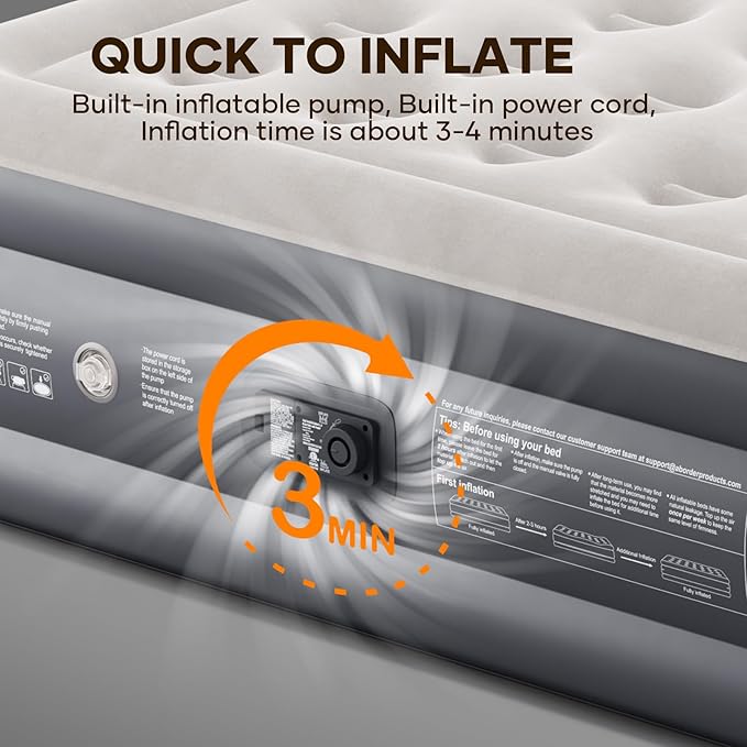 InnoTruth Cal King Air Mattress with Built in Pump, Family Choice Award Winner-Inflatable Blow up Mattress, 18" Raised Colchones Inflables Air Bed for Guests & Home, Ideal for Home Use and Outdoor