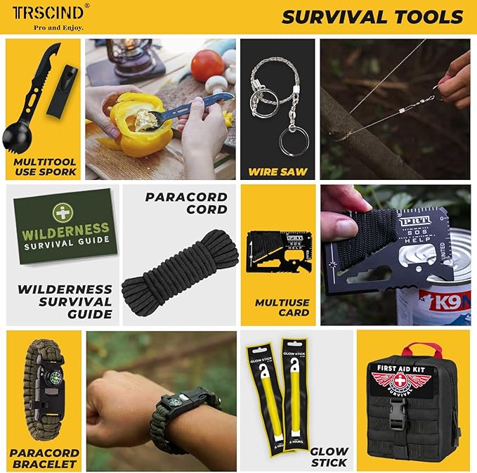 Gifts for Men Dad Husband - Fathers Day Anniversary Birthday Gifts Idea for Him Boyfriend Man - Survival Kit 14 in 1, Survival Gear and Equipment, Fishing Hunting Camping Accessories, Cool Gadgets