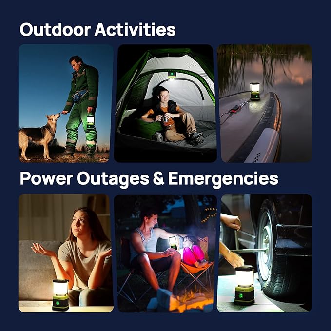 LED Camping Lantern, Consciot Battery Powered LED Lantern Flashlight, 1000LM, 4 Light Modes, IPX4 Waterproof, Survival Kits for Indoor Outdoor, Emergency Light for Home Power Outages, Hurricane, Storm