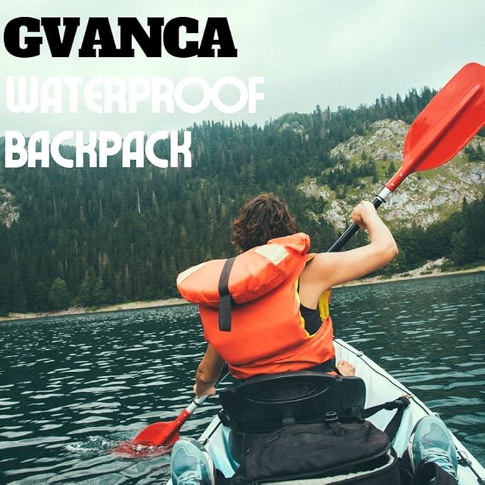 Waterproof Roll Top Kayak Dry Backpack, Floating Outdoor Dry Sack Boating Sailing Canoeing Rafting Fishing Camping 35L Black