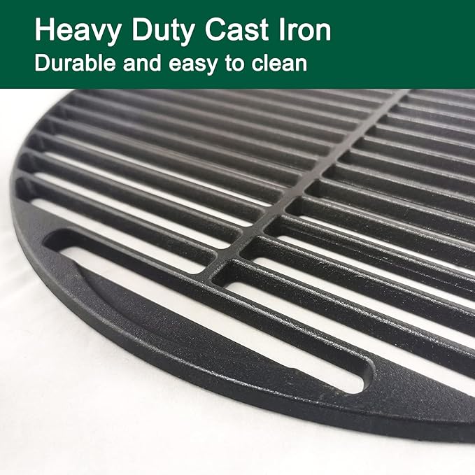 18 3/16" Round Cast Iron Cooking Grid for Large Big Green Egg Accessories, Grate Grids for Any 18" Kamado Grills Replacement Parts