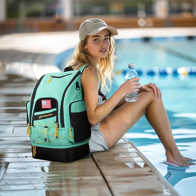 Maelstrom Swim Backpack,35L Swimming bag with Separate Shoes Compartment,Swim Gear Bag,Athlete Gym Rucksack for Men and Women