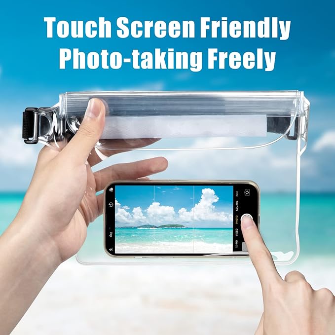 F-color Waterproof Fanny Pack - Waterproof Phone Pouch with Waist Strap - Cruise Essentials 2025 Must Haves Waterproof Pouch Dry Bag Keep Phone Valuables Safe for Beach Kayaking Boating Fishing