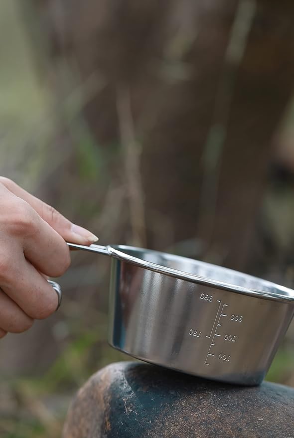 CAMPINGMOON 2pcs Set Stainless Steel Deep Type Camping Sierra Cup 450ml S-360