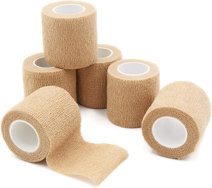 First Aid Bandages Cohesive Wrap Adhesive Self Adherent Tape Colorful (2-Inch, Skin)