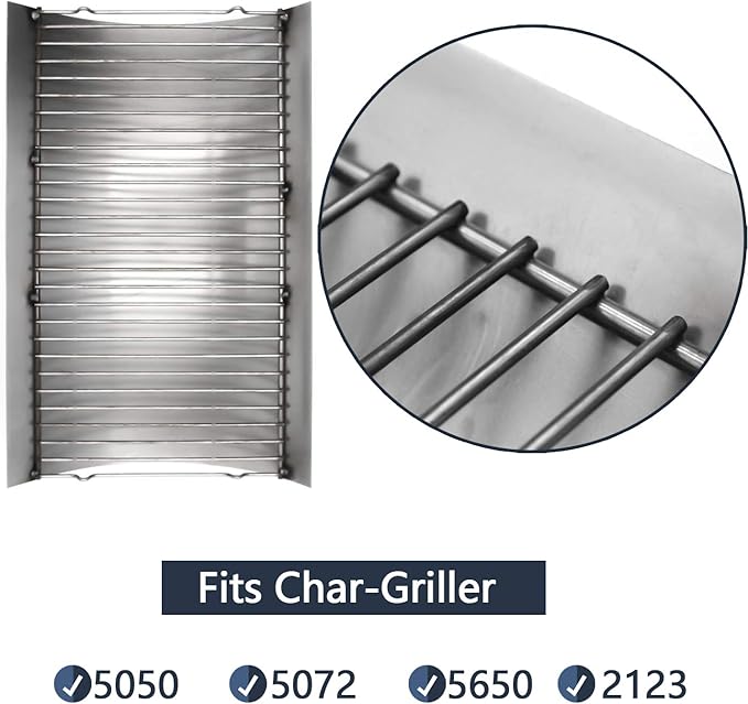 Hongso 20 inches Fire Grate Ash Drip Pan for Chargriller 5050, 5072, 5650, 2123, 2223, 2823 Charcoal Grills, Char-Griller Model 200157, Replacement Parts Chargrill Ash Pan with 2pcs Fire Grate Hanger