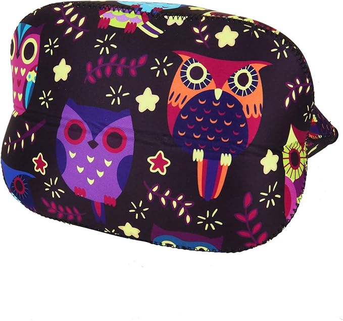 Violet Mist Neoprene Owl Lunch Bag Insulated Waterproof Lunch Bag Tote Cartoon Reusable Lunch Box Containers Food Carrying Lunch Handbags for Women men Work Thanksgiving Christmas Gift