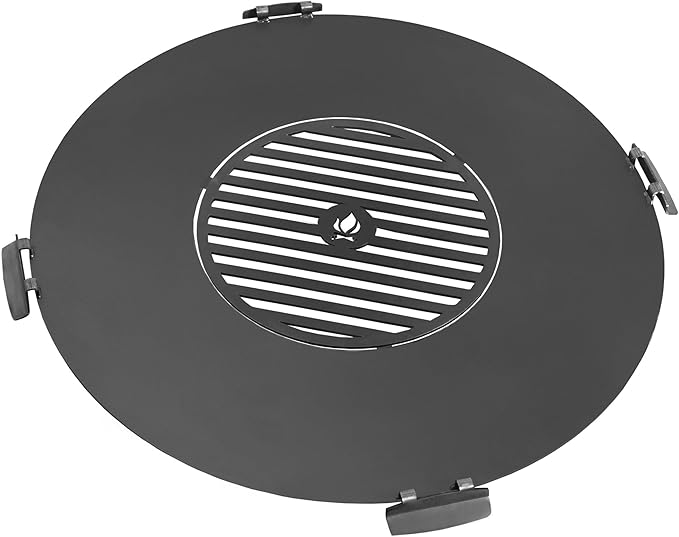 40" Round Cooking Grate, Universal Fire Pit Grill, Outdoor Campfire BBQ Grilling Mesh Grates Steel, Camping Cooking Grill and Skillet for Firepit, Burn Rack, Stove Accessories by Good Directions