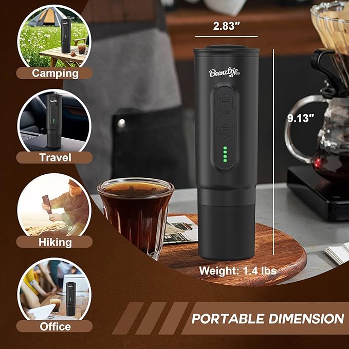 H02 PRO Portable Espresso Machine, Travel Electric Coffee Maker fits NS Capsule & Ground Coffee, 20 Bar Camping Small Mini Coffee Machine with Self-heating, Espresso Maker with Gift Box