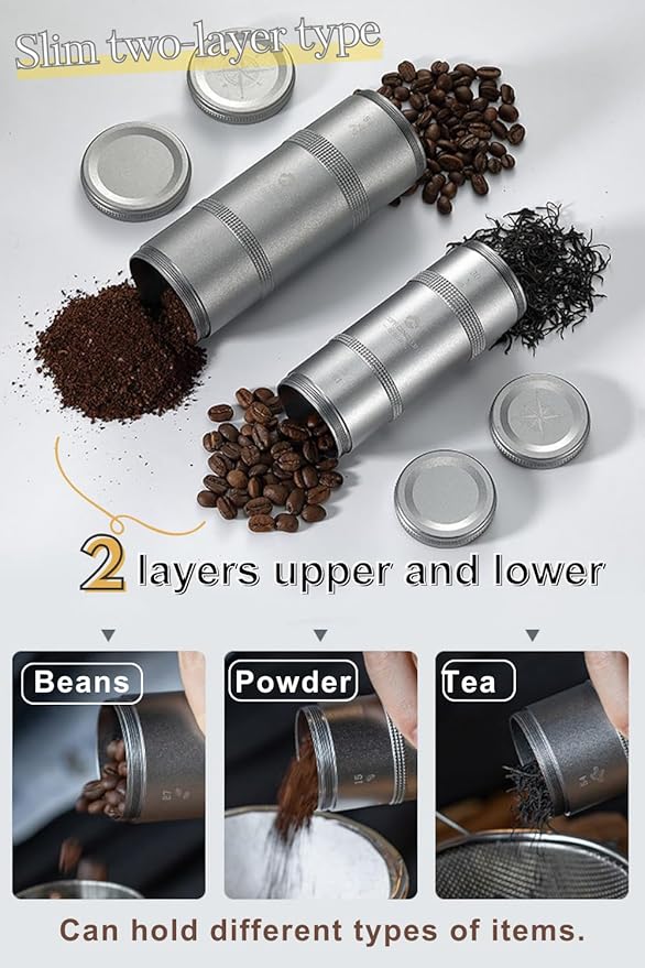 camping moon Coffee Canister 2-Stage CNC Cutting Duralumin CC-51-H