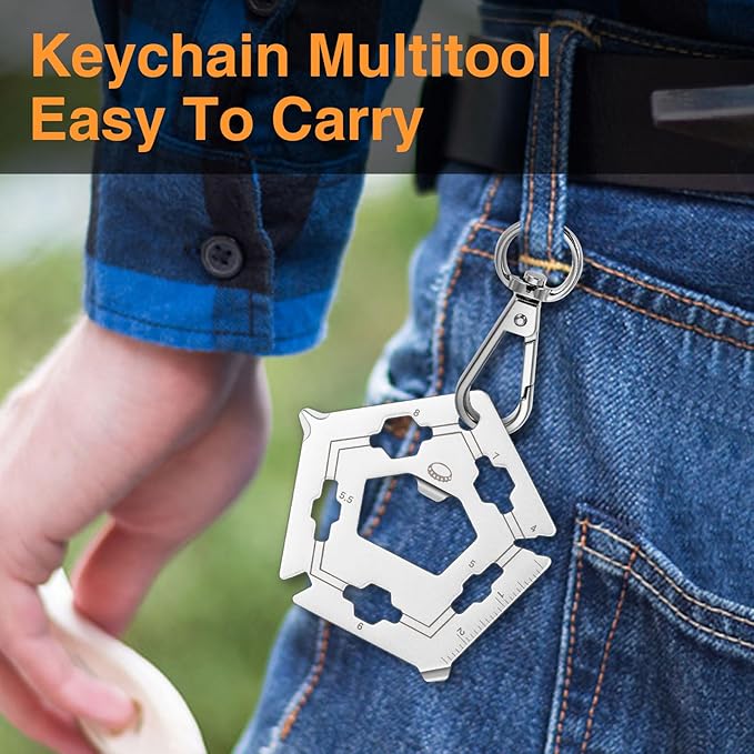 12 in 1 Keychain Multi-tool, Gifts for Men Boyfriend Dad, Father's Day Birthday Gifts, Mini EDC gadgets Tool Gear Bottle Opener for Camping Survival