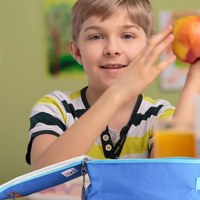 Lunch Box Kids,2 Packs Insulated Lunch Bag for Girls Boys,Soft Bag Mini Cooler Back to School Thermal Reusable Lunch Bag for Work School Picnic (Blue & Purple)