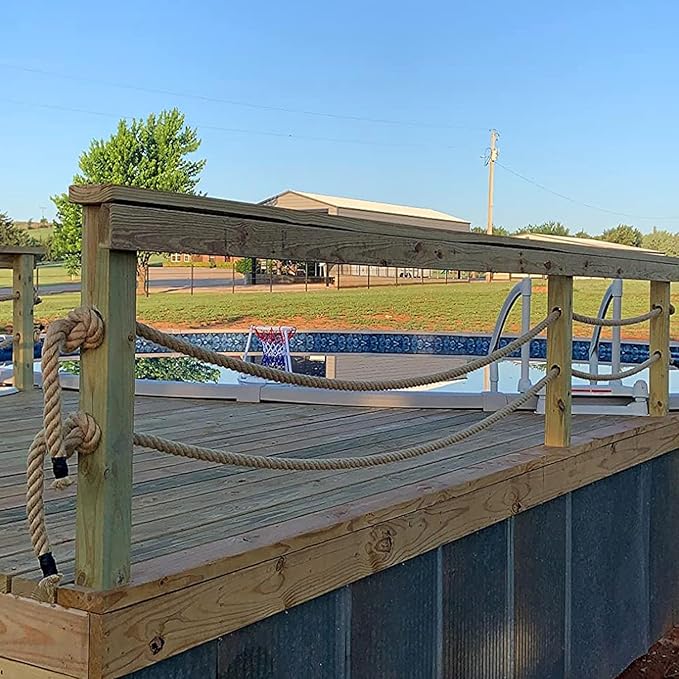 1 Inch Natural Jute Rope 50 Ft Thick Hemp Rope, Hanging Swing, Decorating, Indoor/Outdoor Use