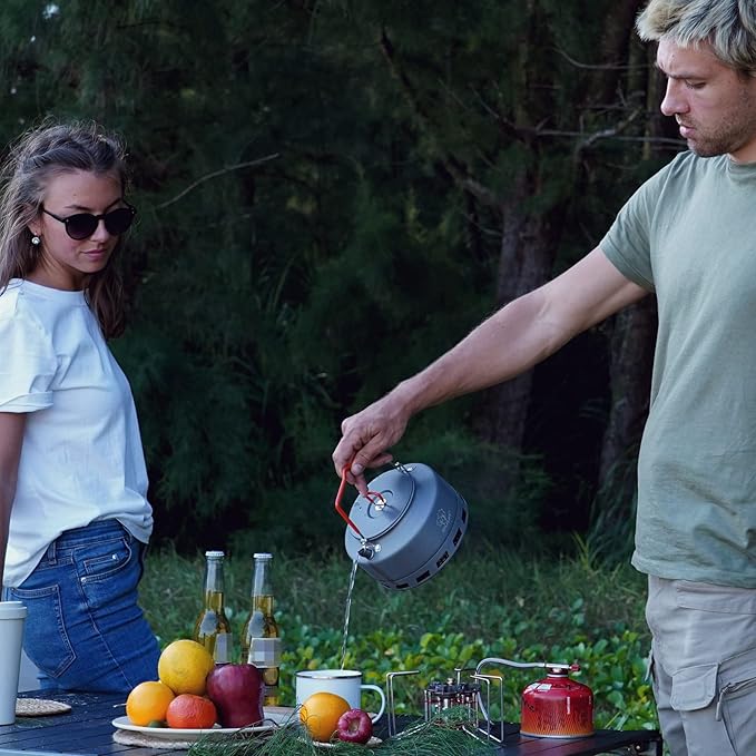 Bulin Camping Kettle 1.6L Heat Exchange Camp Tea Coffee Pot Lightweight Outdoor Hiking Gear Portable Teapot