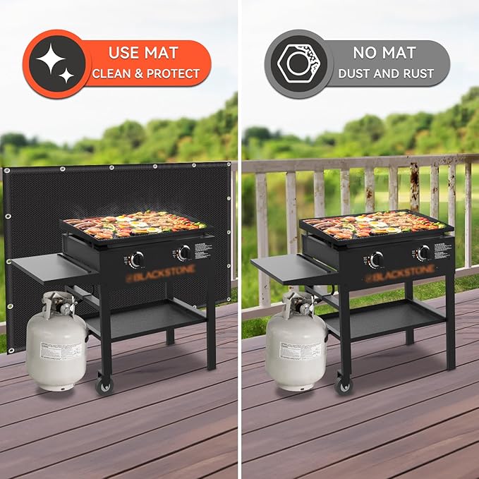 Heat Shield Mat for Behind Grill, Waterproof and Oil Proof Fireproof Deck Fence and Railing Protective Mat, Fire Pit Mat Under Grill Mat for Blackstone Griddle Accessories