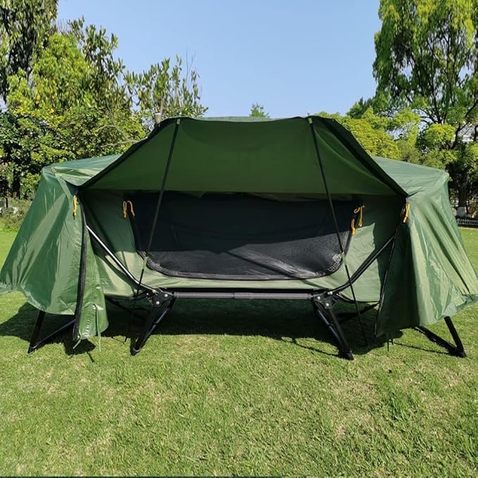 Tent Cot Folding Off The Ground Waterproof Camping Sleeping Bed with Rain Cover