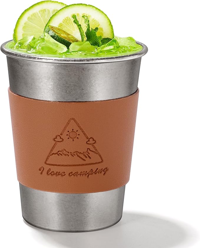 12 oz Titanium Camping Cup Pint Beer Wine Tumbler Drinking for Adults Travel, Outdoor, Camping, Everyday