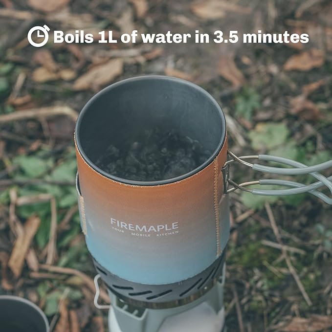 Fire-Maple "Fixed Star 1" Personal Cooking System | Pot/Jet Burner Stove System with Electric Ignition | Ideal for Hiking, Camping, Backpacking, Fishing, Hunting Trips and Emergency Use Multi