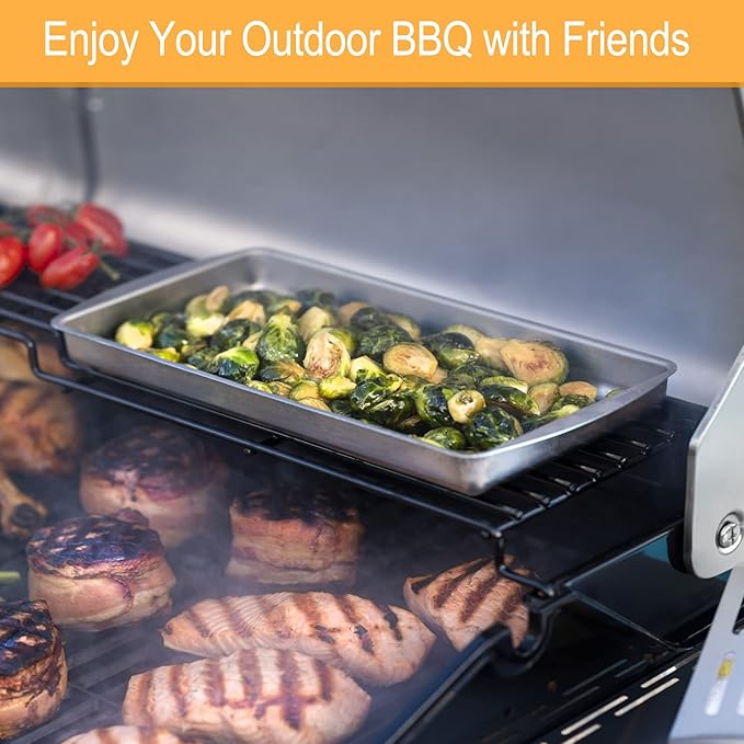 Hisencn Grill Cooking Grates for Char Griller Charcoal Grill 1624 E1515 22424 1515 1224 1616 Smoker Box, Side Fire Box, Cast Iron Grill Grid Replacement Parts 2-Pack