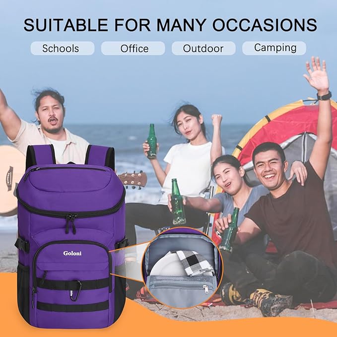 Cooler Backpack Insulated Leak Proof,Small Soft Coolers Bag for Men and Women Camping,Travel,Beach,Hiking,Picnic