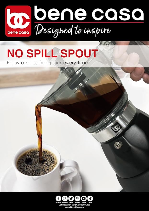 Bene Casa Black Portable Electric Espresso Maker/Cafetera, 1-3 Cups/Shots (1, BLACK)