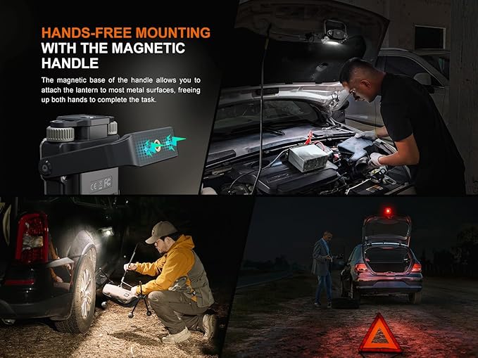 Fenix CL27R Camping Lantern Flashlight, 1600 lumens USB-C Rechargeable Waterproof Portable with White and Red LEDs and Lumentac Organizer for Hurricane Power Outage Emergency and Job Sites (Green)