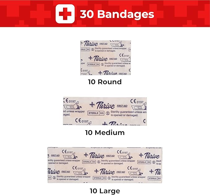 Thrive Travel Essentials Mini First Aid Kit – 66 Pieces of FSA and HSA Approved Supplies Including Bandages, Wipes, Safety Pins, and More | Compact Emergency Kit in Shell Case