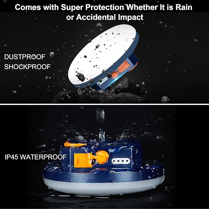 10000mAh Rechargeable Red Light Camping Light Insect Not Attract 4000LM Work Light White/Red/Pink/SOS Brightness Stepless Dimming, IP45 Waterproof Tent Light Power Failure