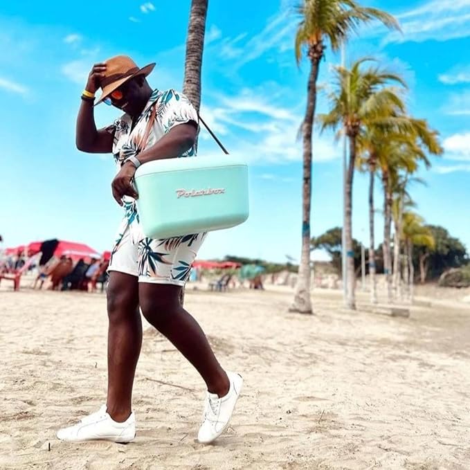 Retro Beach Cooler Vintage Picnic Lunch Box Bag Portable Cooler Travel Camping Hiking 90s Style Ice Chest