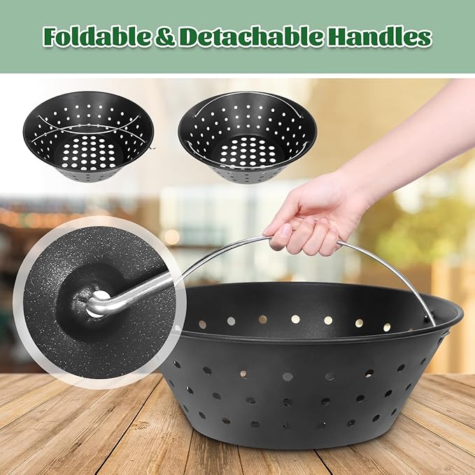 KAMaster Carbon Steel Charcoal Basket Fire Bowl for Large Big Green Egg,Ash Basket for Large Kamado Grill Accessories Fire Box Bowls Ash Basket,Kamado Grill Joe Classic and Other Similar Grills