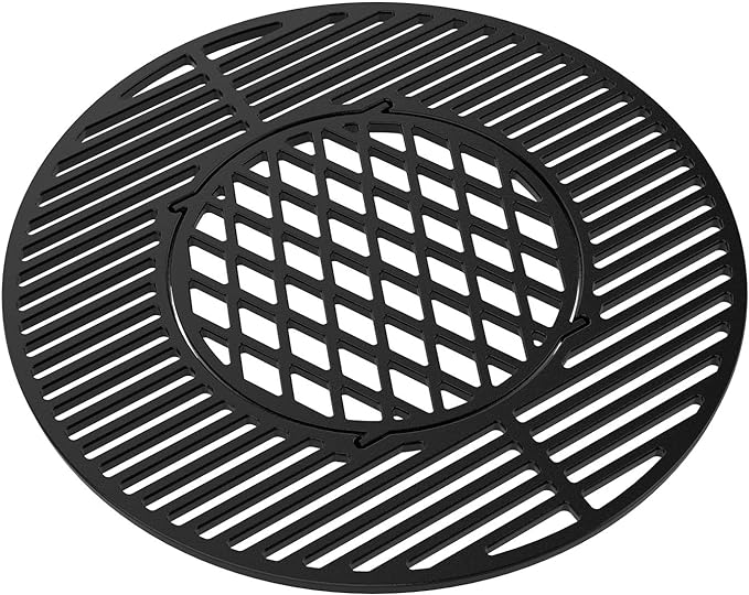 onlyfire Cast Iron Grill Grate Replacement Gourmet BBQ System for Weber 22inch Kettle Charcoal Grills