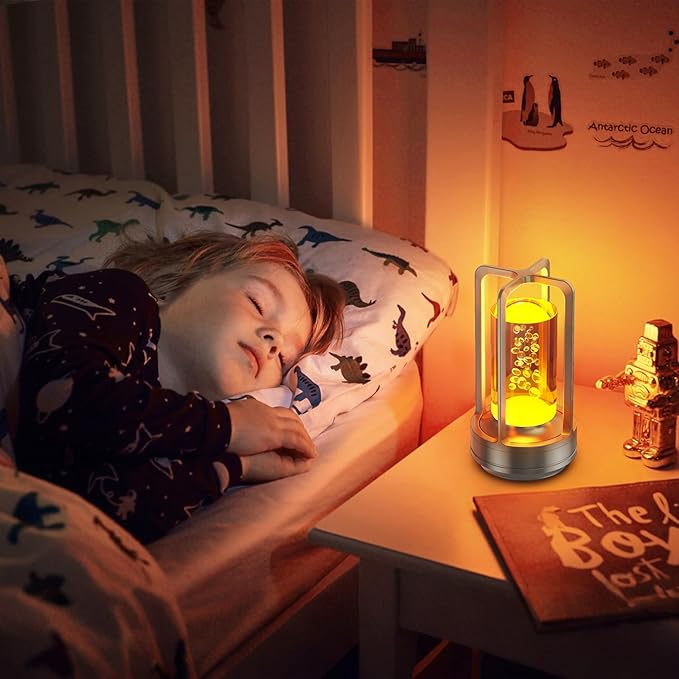 Portable Table Lamp for Outdoor Indoor: Cordless Rechargeable Desk Lamp with 3 Color Stepless Dimmable - Metal Battery Operated Small Lantern Light for Restaurant/Bedroom/Bar/Coffee Shop/Camping