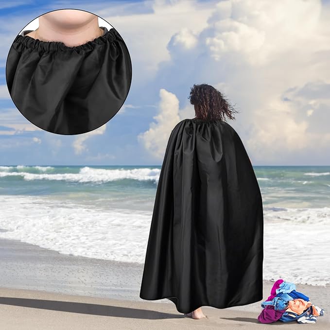 Goaste Portable Changing Room Tent, Instant Dressing Cover Ups, Clothes Changing Privacy Shelters, Changing Curtain Cloak with Round Collar for Beach, Camping, Hiking, Dance Competition, 4.2ft Length