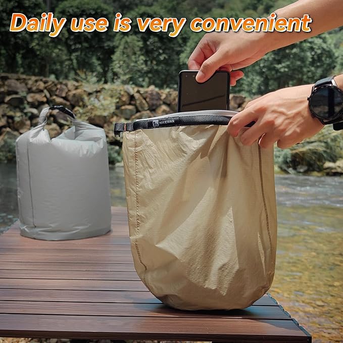 HIKEMAN Dry Bag Waterproof - Ultralight Dry Sack,Outdoor Roll Top Drybags,3-Pack Stuff Sack for Travel,Swimming,Rafting,Boating,Kayaking,Camping,Beach (Purple)