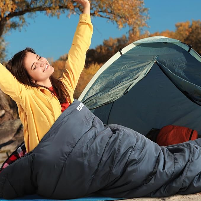 0 Degree Sleeping Bag 100% Cotton Flannel XXL Cold Weather Winter Oversized Sleeping Bag for Adults Camping Zero Degree Big and Tall with Compression Sack