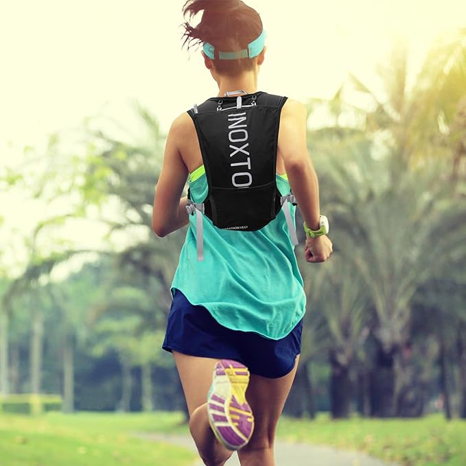 INOXTO Running Hydration Vest Backpack,Lightweight Insulated Pack with 1.5L Water Bladder Bag Daypack for Hiking Trail Running Cycling Race Marathon for Women Men