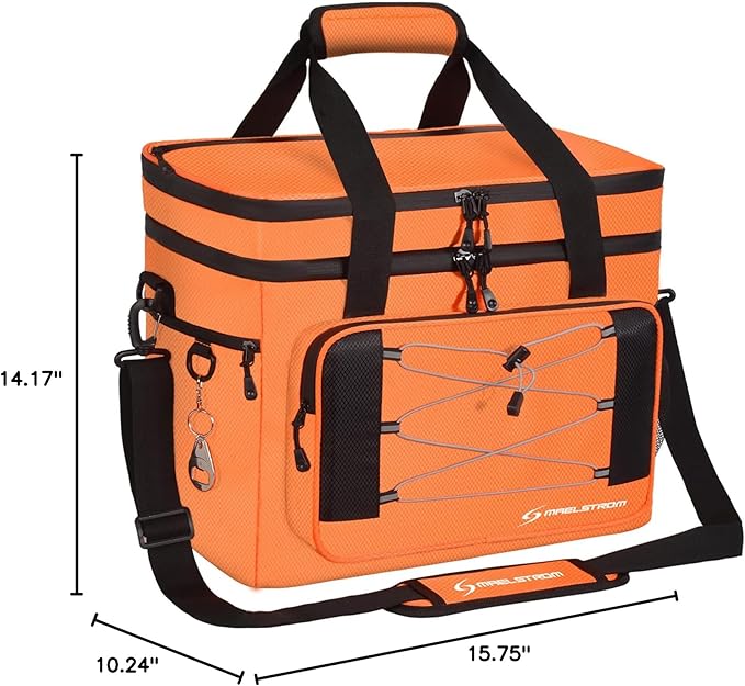 Maelstrom Soft Cooler Bag,Collapsible Soft Sided Cooler,24/30/60/75 Cans Beach Cooler,Ice Chest,Large Leakproof Camping Cooler,Portable Travel Cooler for Grocery Shopping,Camping,Road Trips
