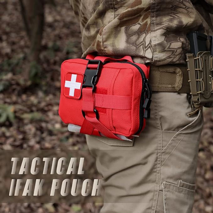 Tactical EMT Pouch, Rip Away Molle Medical Pouches IFAK Tear-Away First Aid Kit Emergency Survival Bag for Travel Outdoor Hiking