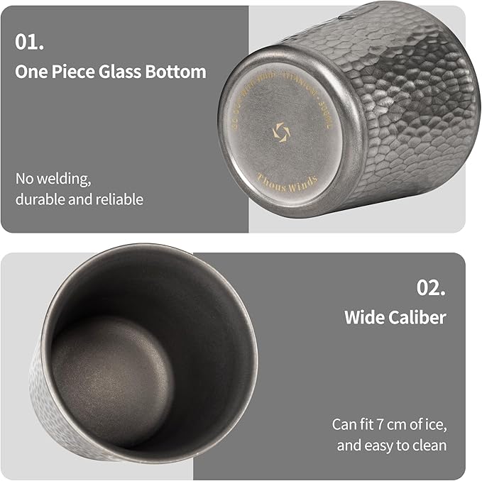 Titanium Camping Mug, Double Wall 300ml/10 oz Outdoor Cup, Anti-scald Camping Coffee Water Mug for Outdoor Hiking Backpacking