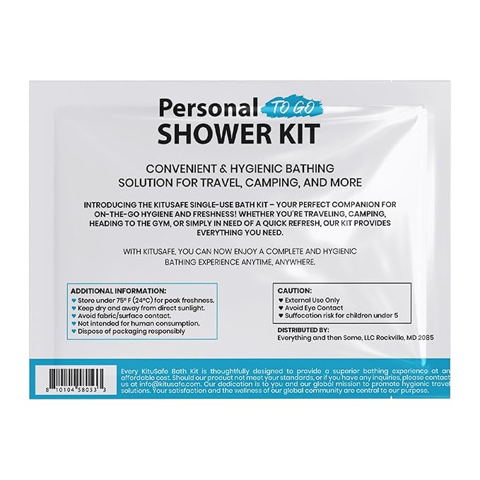 Compact Personal Shower Kit To-Go– Your Hygiene Companion for Travel, Gym, and Outdoor Adventures (50)