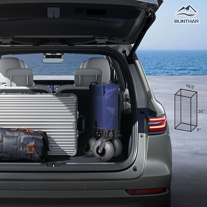 Beach Wagon, Heavy Duty Collapsible Folding Wagon with All-Terrain 9" Pneumatic Tires & Drink Holders, Utility Grocery Wagon for Garden Sports Camping Outdoor Activities