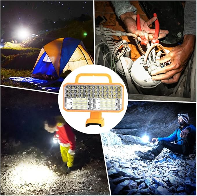 4200LM Light Compatible with Dewalt 20V Max Lithium-ion Battery, 40W Flashlight with USB Port, LED Work Light for Emergencies, Camping, Outdoor, Indoor(Battery not Included)