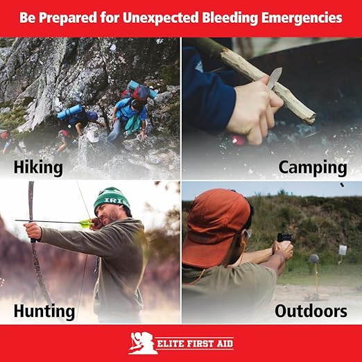 Elite First Aid 60-Piece Emergency Trauma Kit/IFAK Kit, MOLLE-Compatible Tactical First Aid Kit with Tourniquet for Car, Home, Camping, and More (91629)